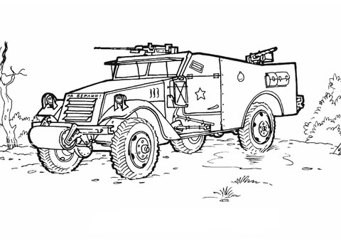 Armoured Personnel Carrier  Coloring Page